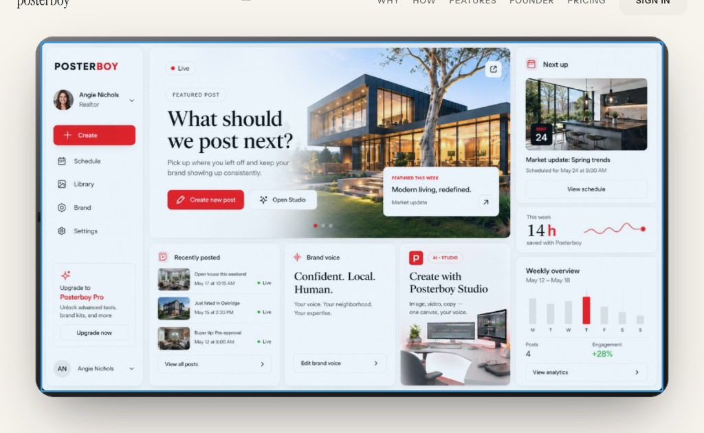 Posterboy workspace — drafts, brand voice, and schedule